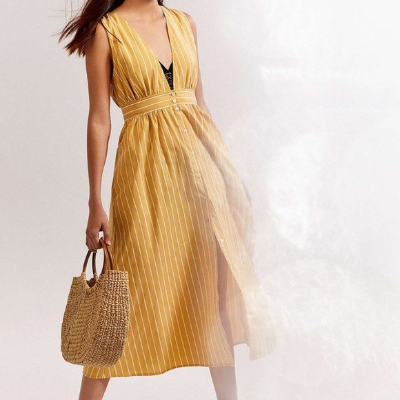 URBAN OUTFITTERS Plunging Midi Dress SZ XS - Picture 6 of 6